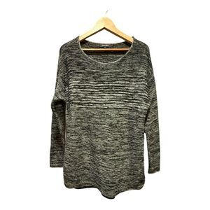 Ellen Tracy Pullover Tunic Sweater Black White XL